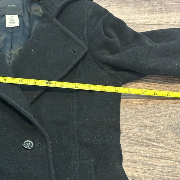 J. Crew Wool Black Double Breasted Pea Coat Size Petite 0 - Picture 6 of 7